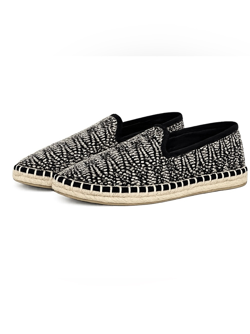 Universal Thread Black & Ivory Patterned Espadrille Flats Size 7 NWT